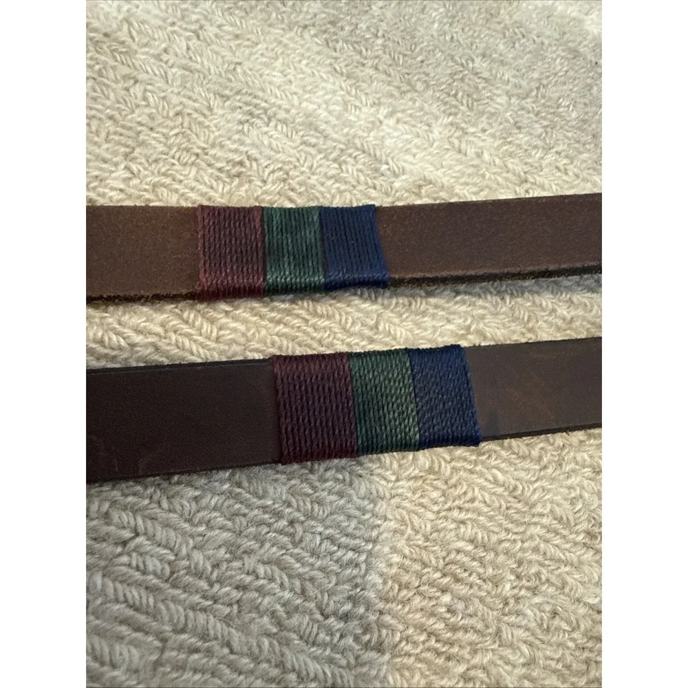 Industria Argentina Brown Handmade Leather Embroidered Gaucho Polo Belt 32